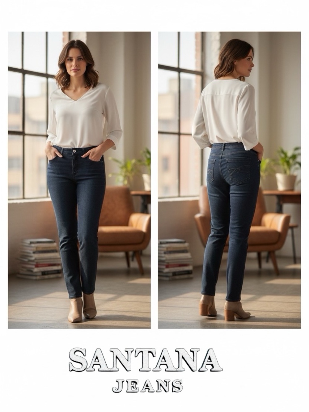 SANTANA Straight Jeans with Stretch 10 x 32